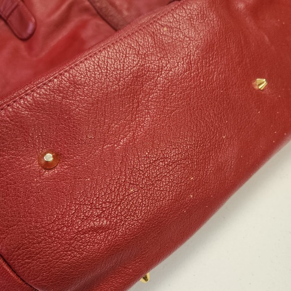 Anthropologie Nest Red Tote Boho Leather made in CANADA - Picture 5 of 10